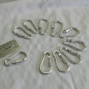 L - 10 silver-colored carabiners